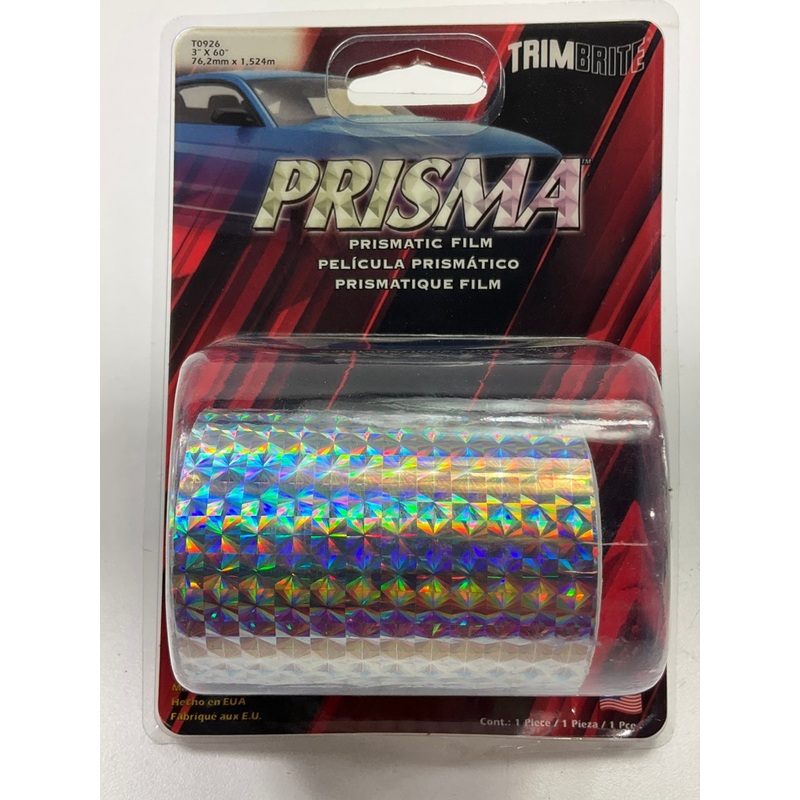 Trimbrite T0926 Pinstripe Tape 3'' Prismatic Chrome Stripe; Chrome; 5 Foot Length