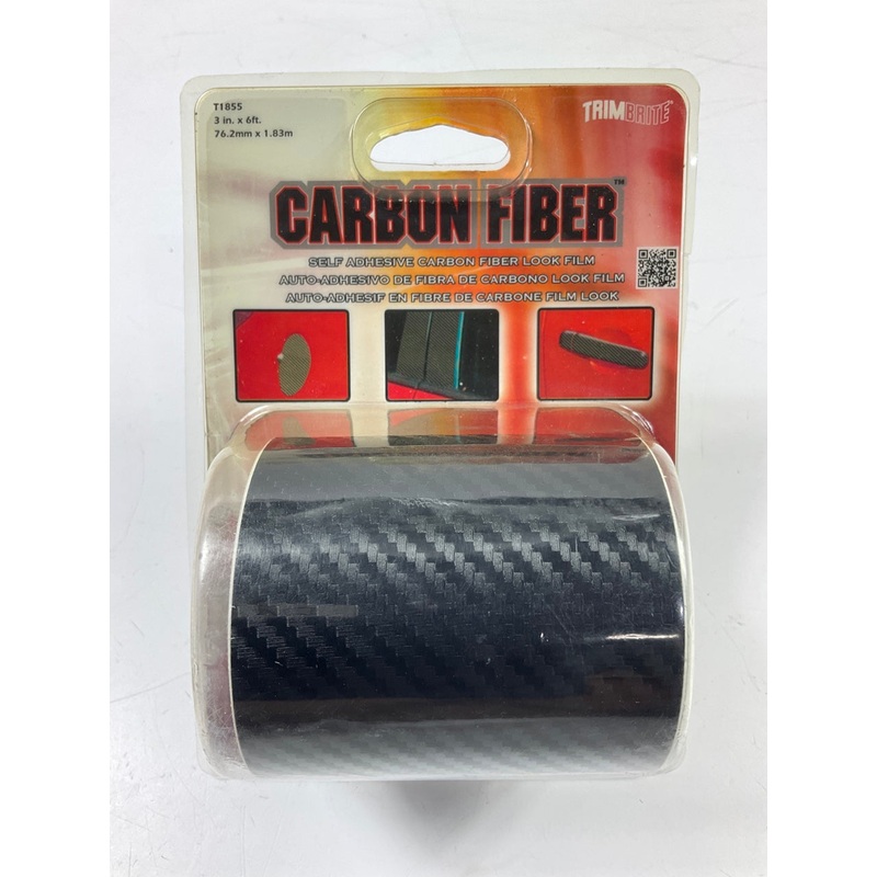 Trimbrite T1855 Carbon Fiber Look Black Self Adhesive Trim Film - 3'' X 6 Feet