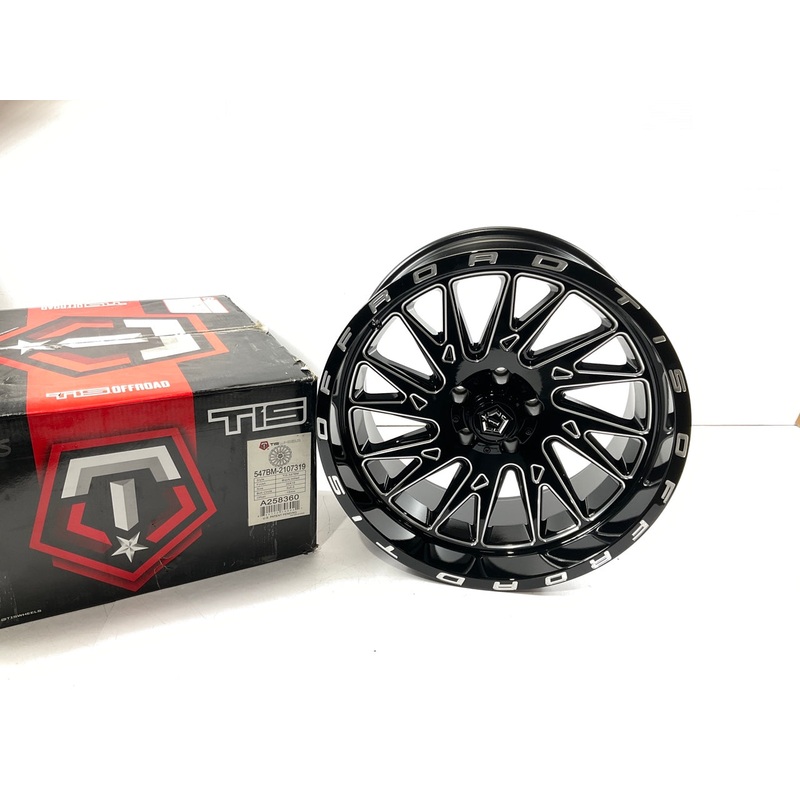 TIS Offroad 547BM-2107319 Black Milled Finish Alloy Wheel Rim 20x10'', 5x5'' PCD