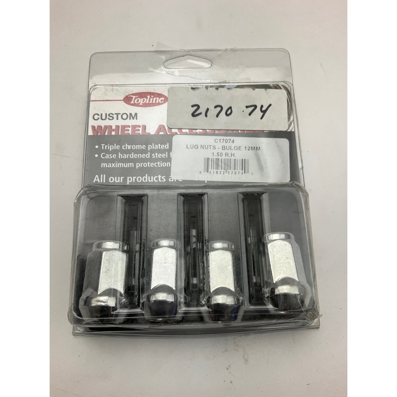 Top Line C17074 Wheel Lug Nuts, 4 PACK, 12mm X 1.5 R.H. Thread Size