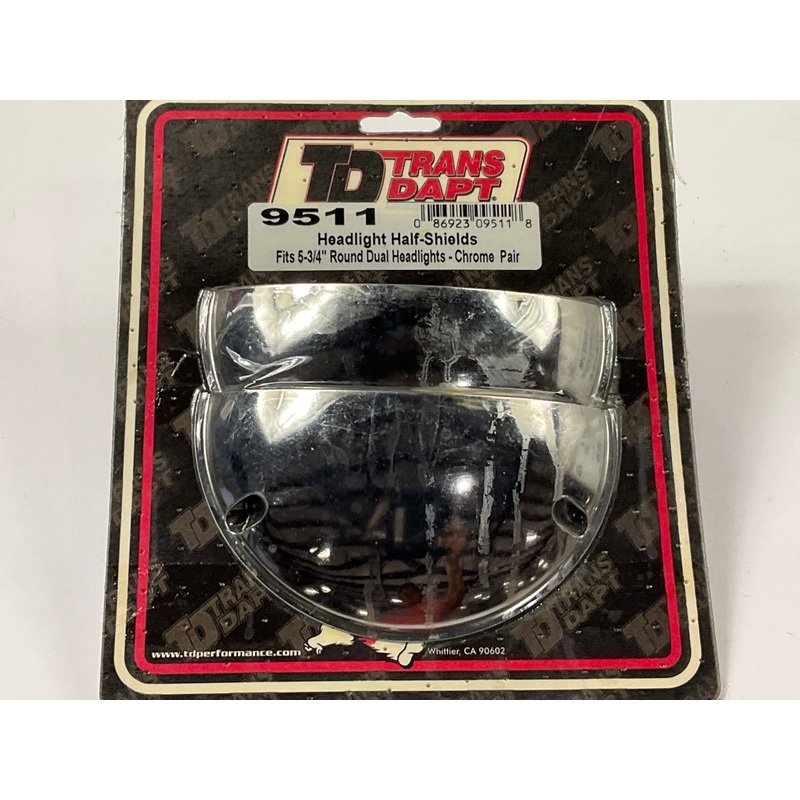 Trans-Dapt 9511 Chrome Headlight Half Shields For 5-3/4'' Round Dual Head Lights