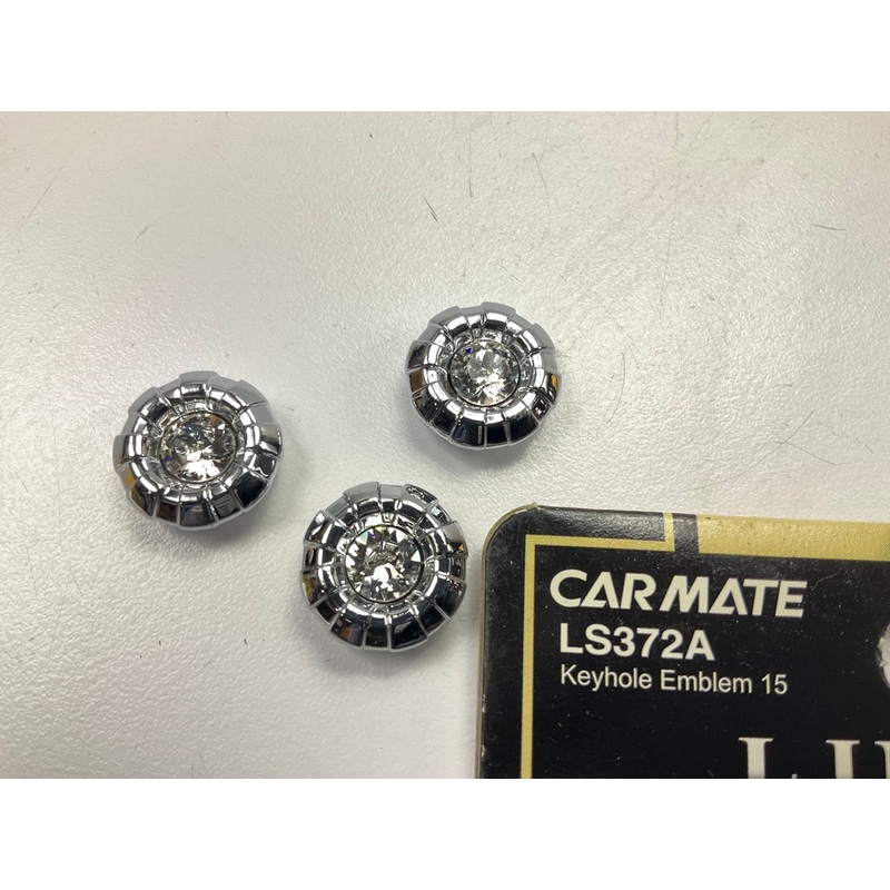 SET OF 3 - Car Mate Luxis LS372A Keyhole Emblem W/ Swarovski Crystals .6'' (15mm)
