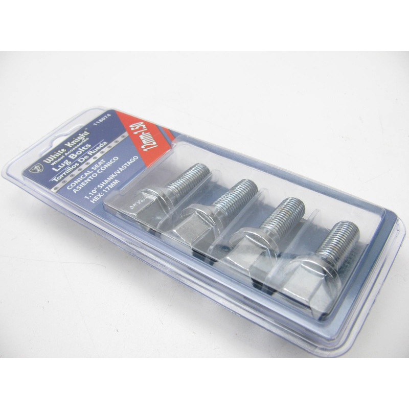 SET OF 4 - White Knight 118074 Wheel Conical Seat Lug Bolts 12mm X 1.50