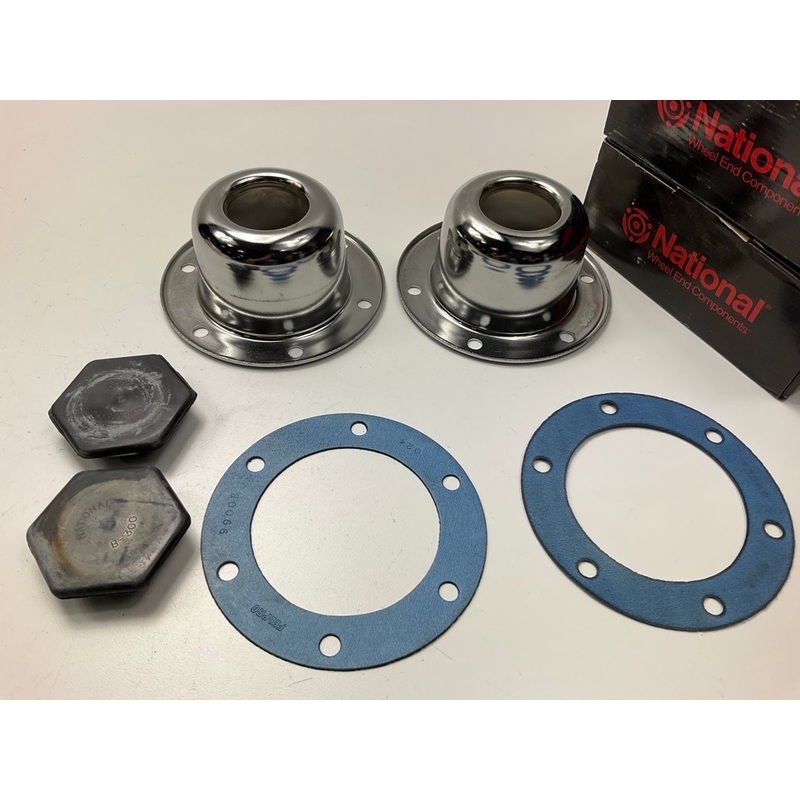 (2) National HU024A Wheel Oil Hub Cap - 5.25'' OD X 3.413'' ID - 6 Bolts