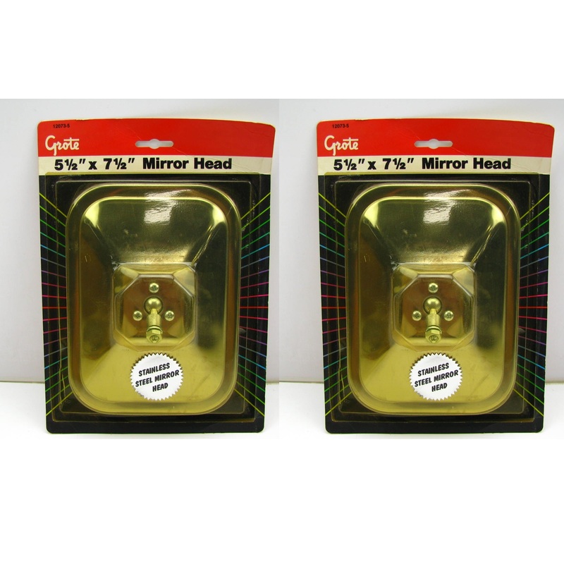 (2) Grote 12073-5 Stainless Steel 5-1/2'' X 7-1/2'' W/ Ball Swivel Mount Mirrors