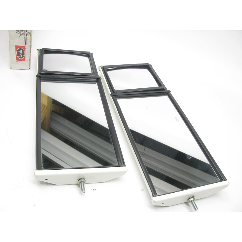(2) Grote 16041 Split-Focus West Coast Box Mirror, 6''x16'' - White Enamel