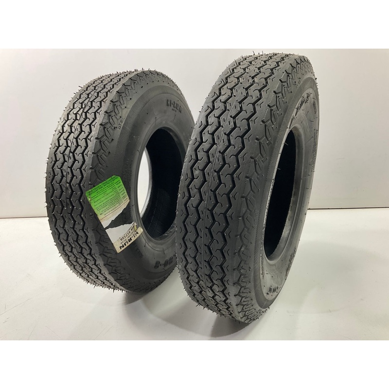 (2) Hi-Run WD1065 4-Ply Bias Trailer Tires, 4.80-8, Load Range B 4PR