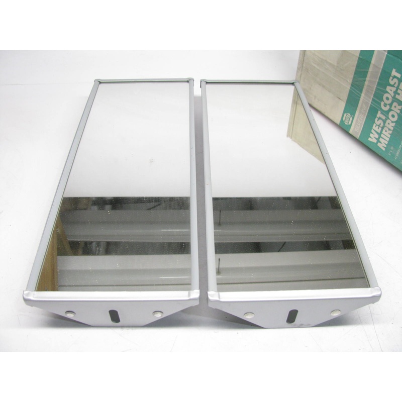 (2) Napa 161-82080 West Coast Style 16''x6'' Heavy Trailer Truck Mirror - Aluminum