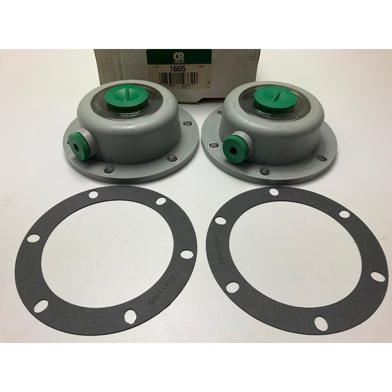 (2) Chicago 1665 Wheel Oil Hub Cap - 6.00'' OD X 4.132'' ID 5.125'' Circle X 6 Bolt