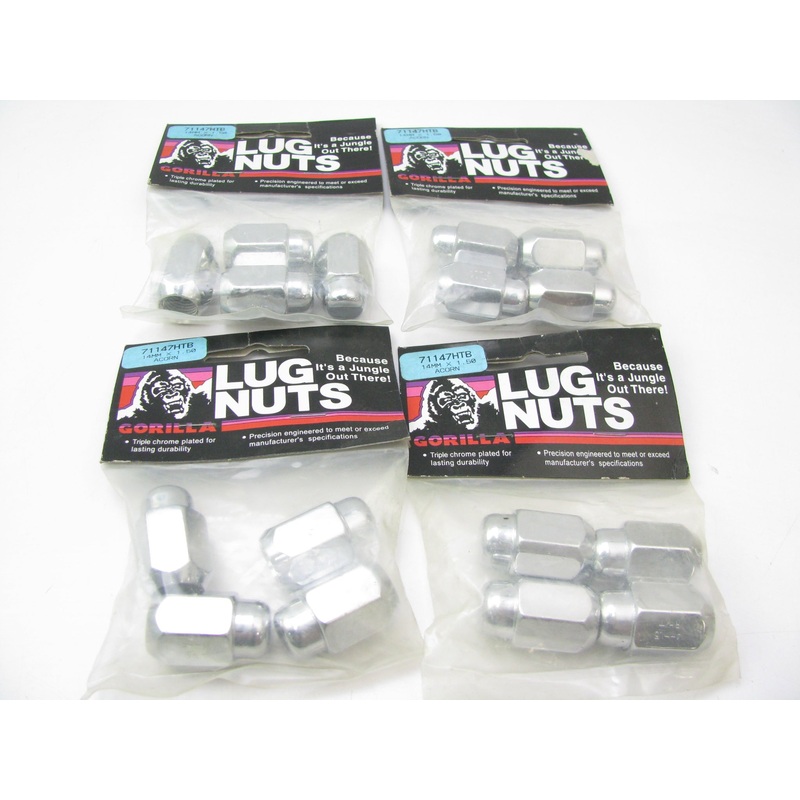 (16) Gorilla 71147HTB Wheel Lug Nuts  14mm X 1.50 Thread 13/16'' (21mm) Chrome