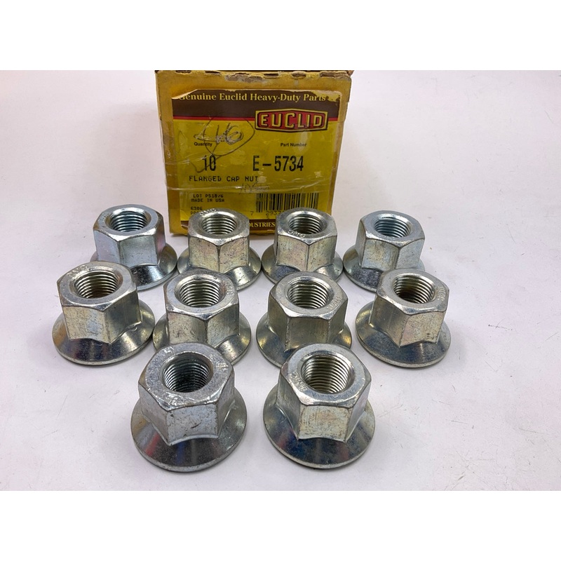(10) Euclid E-5734 Wheel Lug Nuts - 11/16''-16 Thread, 1-1/8'' Hex