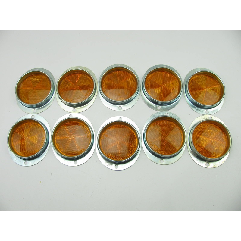 (10) Peterson Manufacturing B460A Oval Amber Reflectors, 3-1/4'' Acrylic Lens