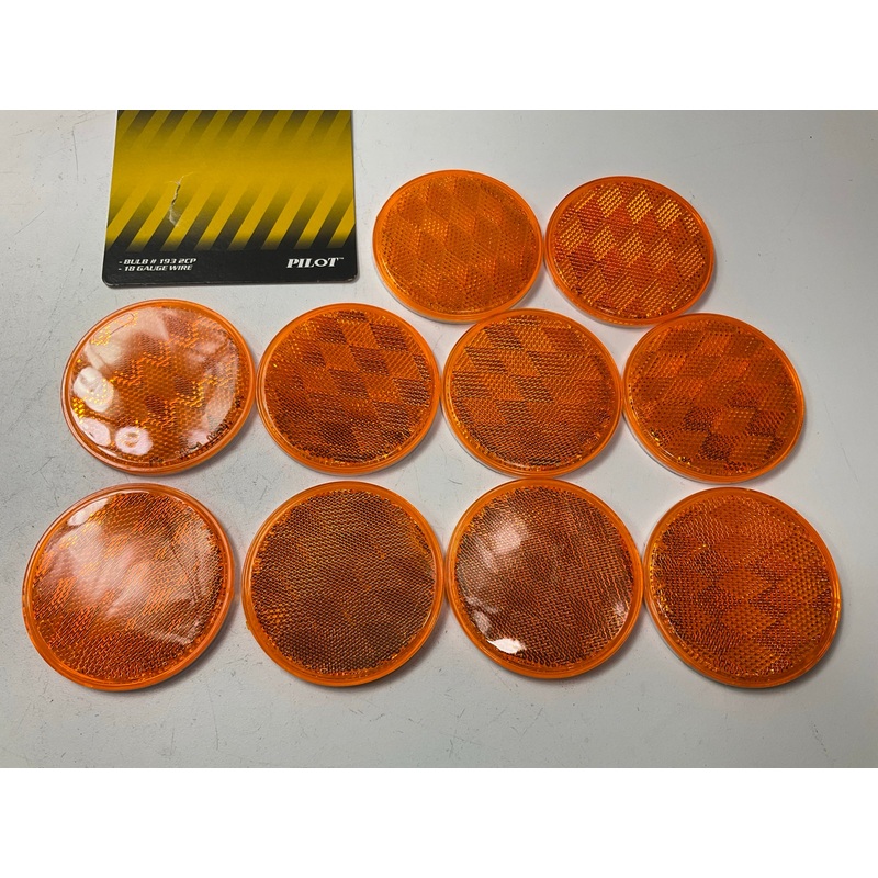 (10) Pilot Automotive NV5067A 3'' Stick-on Round Trailer Reflector Lights - Amber