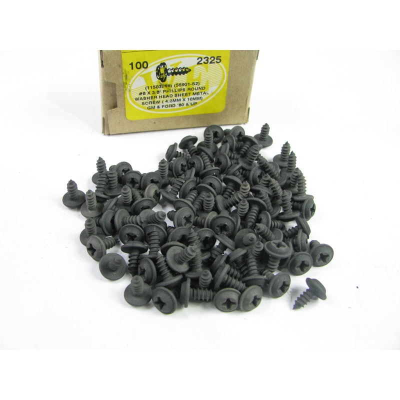 (100) We 2325 #8 X 3/8'' Phillips Round Washer Head Sheet Metal Screw - GM & Ford