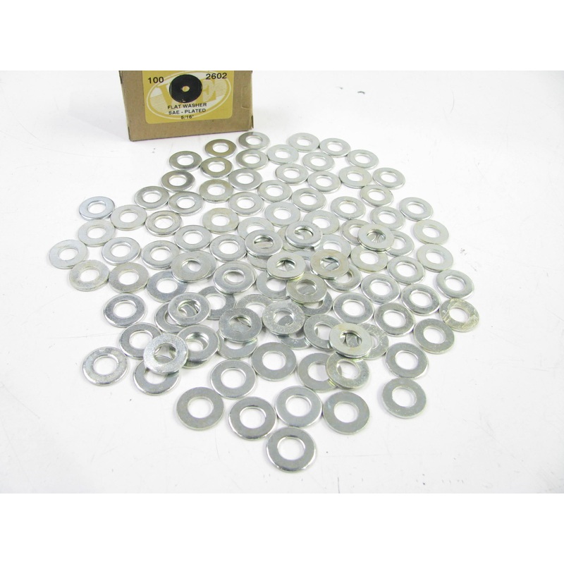 (100) WE 2602 ZINC Plated 5/16'' SAE FLAT WASHERS