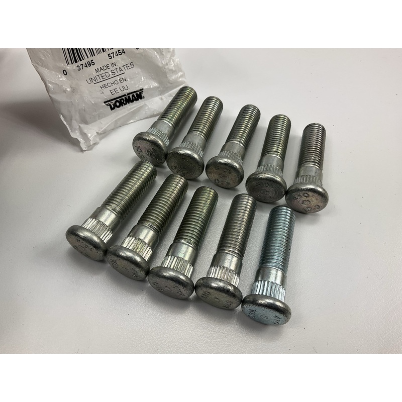 (10) Dorman 610-410 M12-1.50 Serrated Wheel Lug Studs - 12.90mm Knurl, 46mm