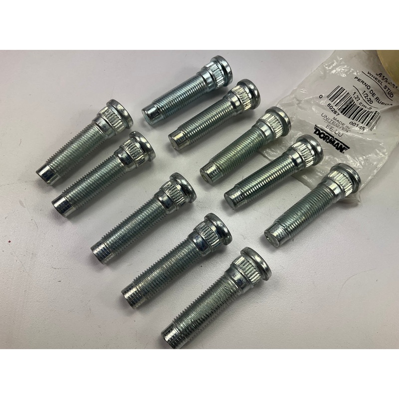 (10) Dorman 610-481 - 1/2-20 Wheel Lug Studs - .609'' Knurl, 2.10 In Length