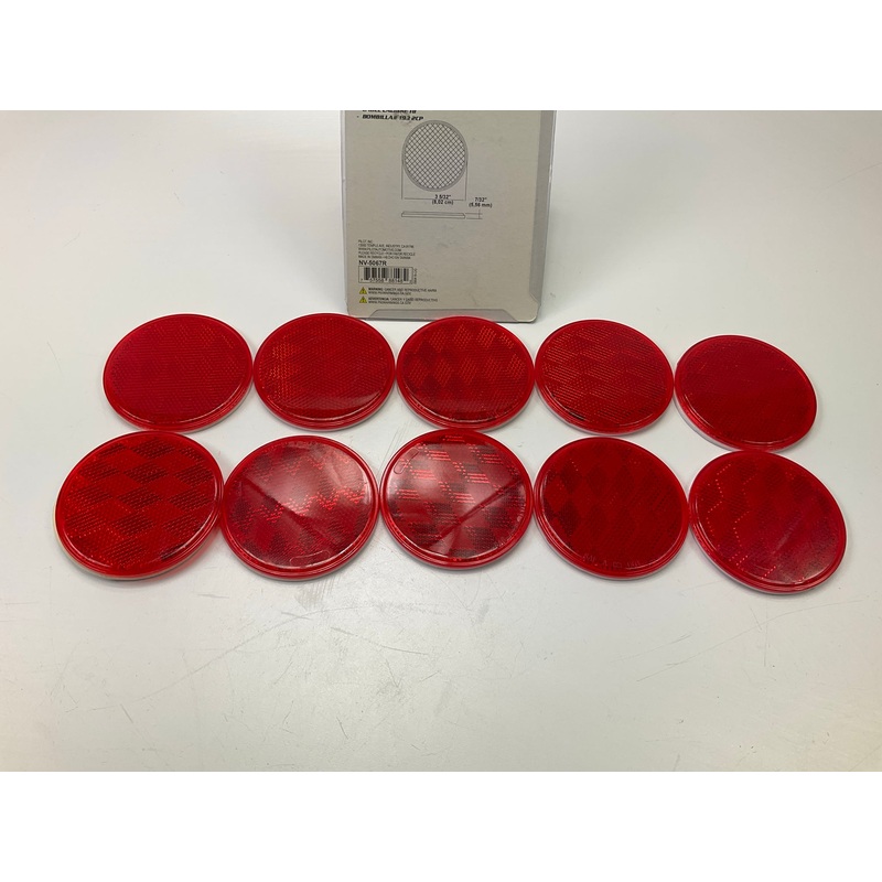 ( 10 PIECE) Pilot NV-5067R Red 3'' Round Stick-on Trailer Reflectors
