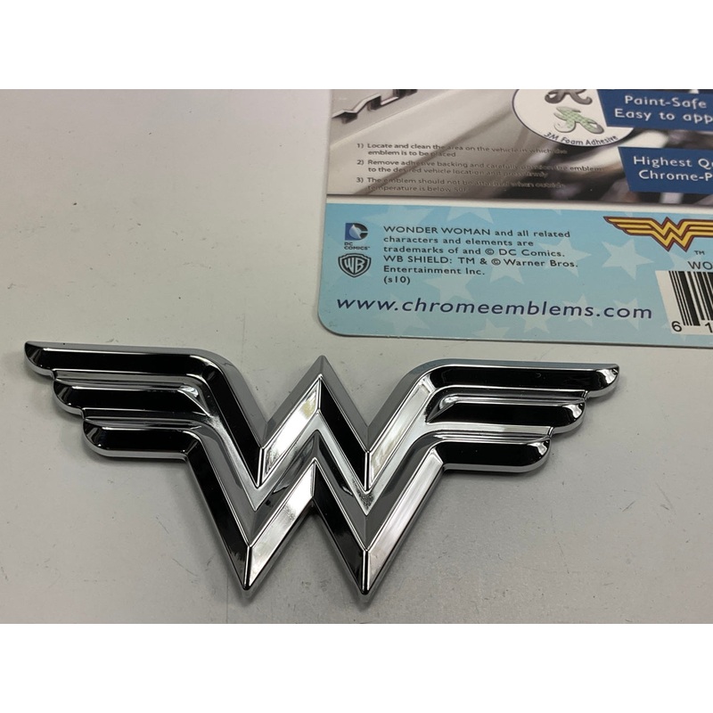 ''Wonder Woman'' Stick-on Chrome Emblem For Cars, SUVs, And Trucks
