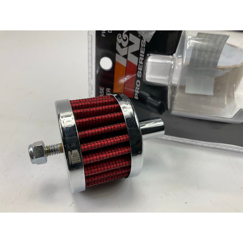 K&N 62-1100 Chrome Push In Engine Crankcase Breather Element Filter - 1/2''
