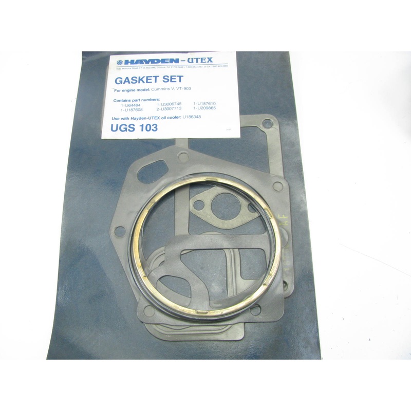 Hayden UGS103 UTEX U186348 Oil Cooler Gasket Set For Cummins V903 VT903