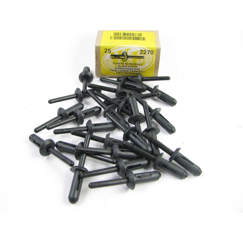 (25) We 2270 Plastic Blind Rivet - 6.63mm Hole Size